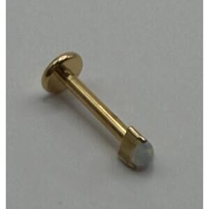 Titanium Opal Flat Back 18g 1.0mm Labret Ear Stud